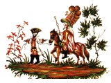 Mordecai`s triumph and Haman`s fall - a French plate used at Purim,18th century